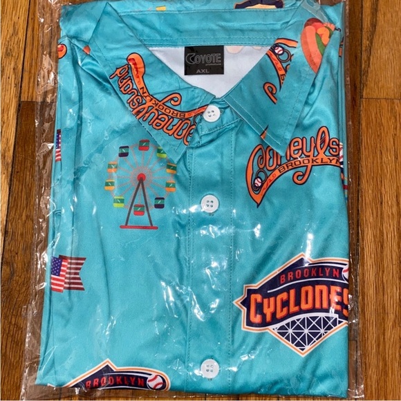 Other - Brooklyn Cyclones Men's Teal Jersey Shirt NEW